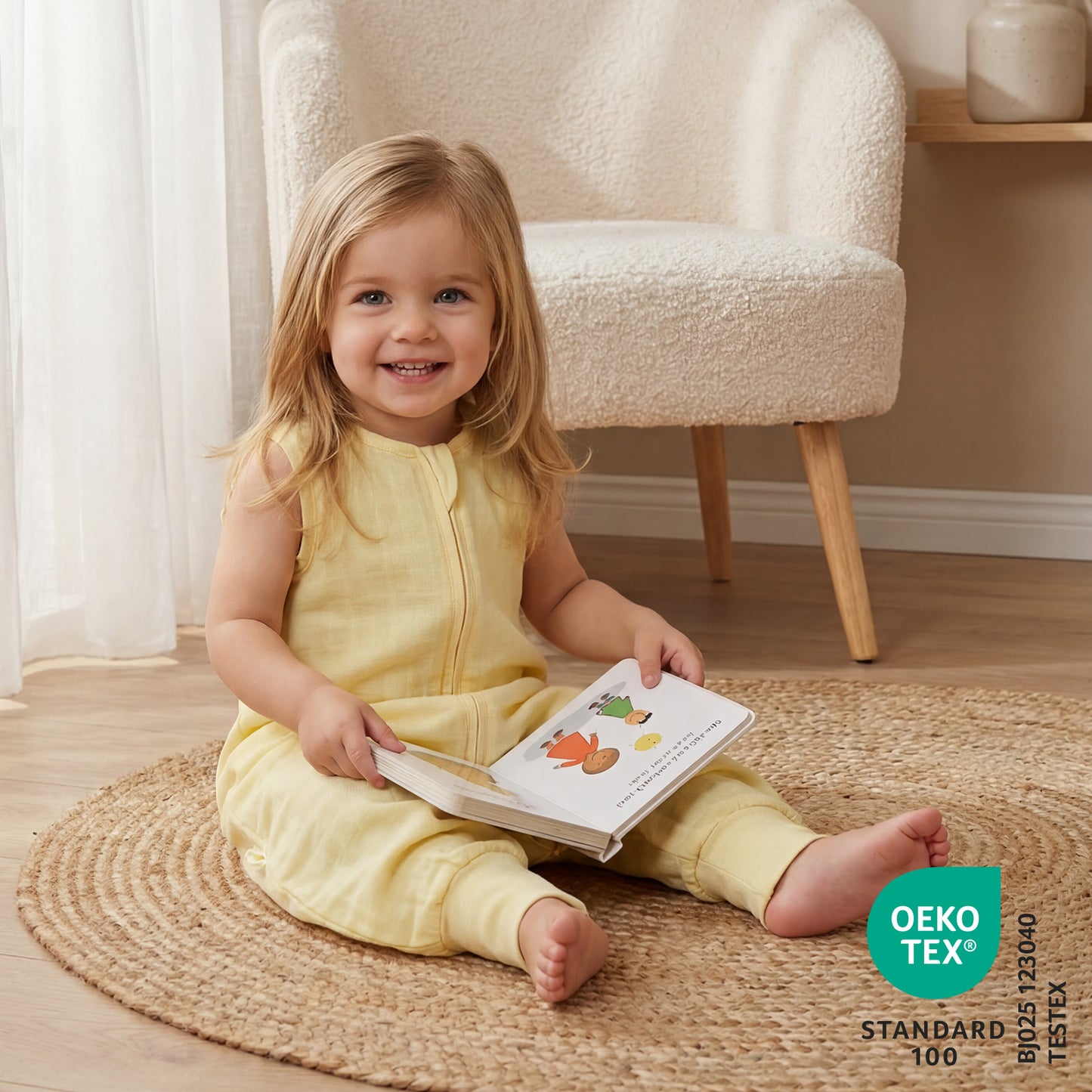 Saco de dormir con pies de muselina 0.5 Tog_Amarillo Claro_2_422