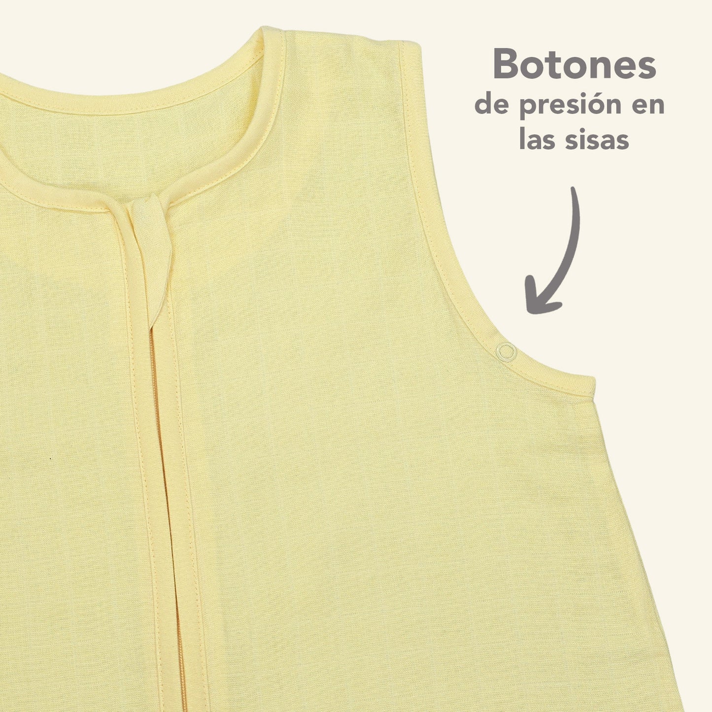 Saco de dormir para bebé de muselina 0.5 Tog_Amarillo Claro_4_423