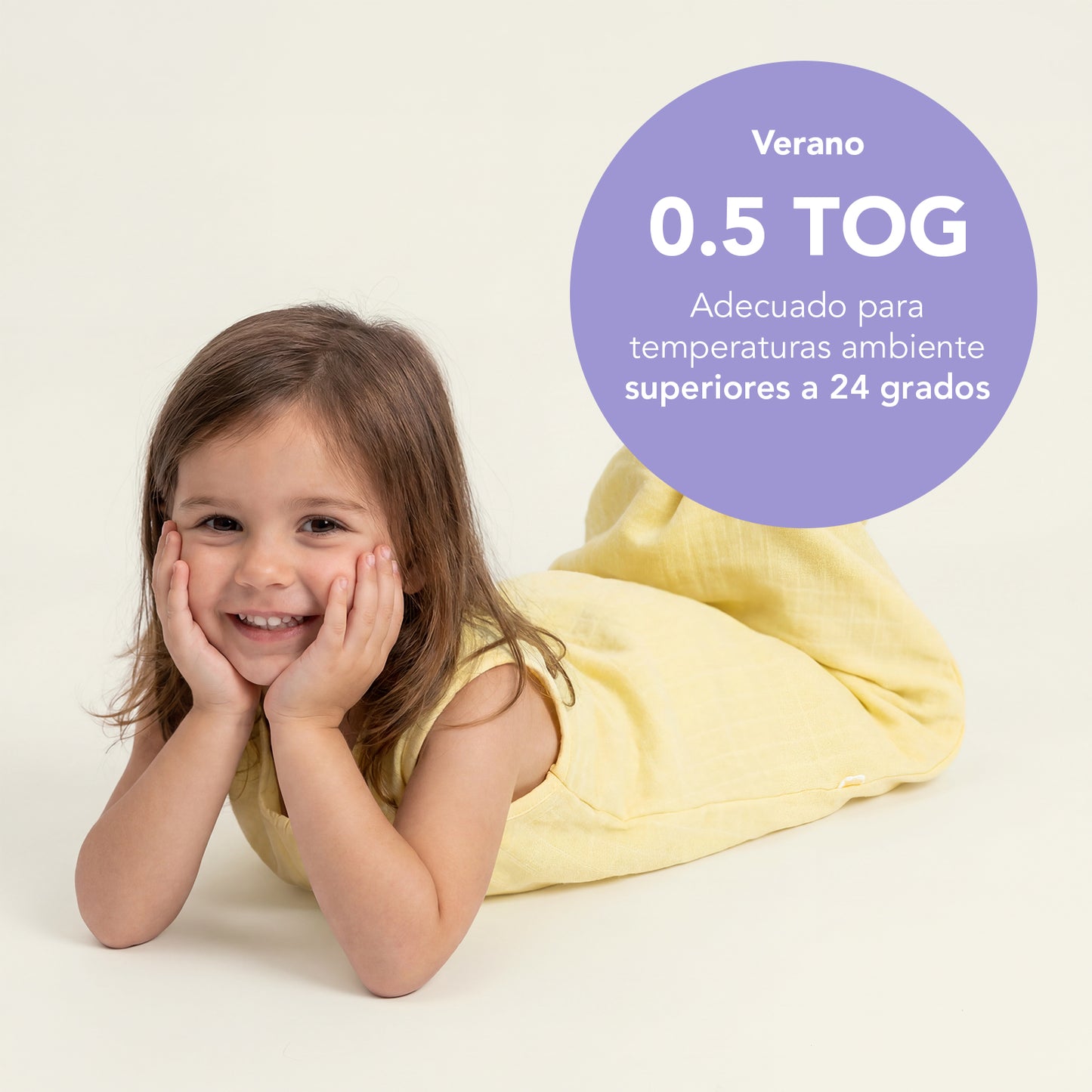 Saco de dormir para bebé de muselina 0.5 Tog_Amarillo Claro_5_423
