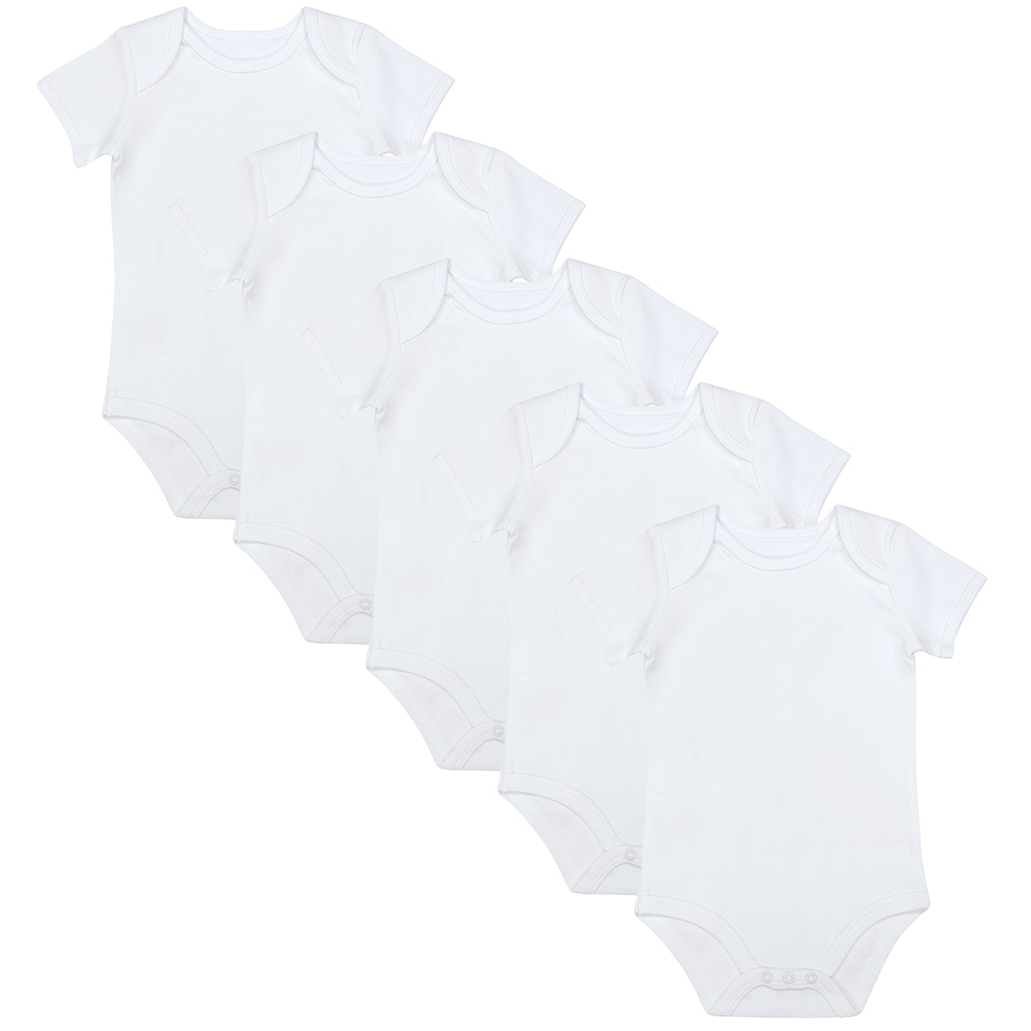 Pack de 5 bodies para bebé manga corta de algodón orgánico_Blanco_1_430