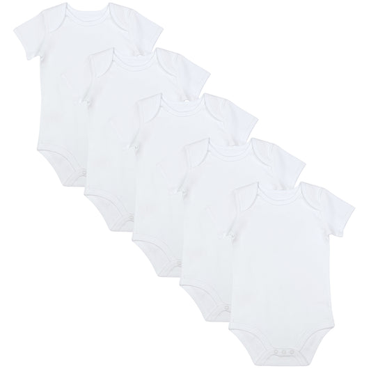 Pack de 5 bodies para bebé manga corta de algodón orgánico_Blanco_1_430