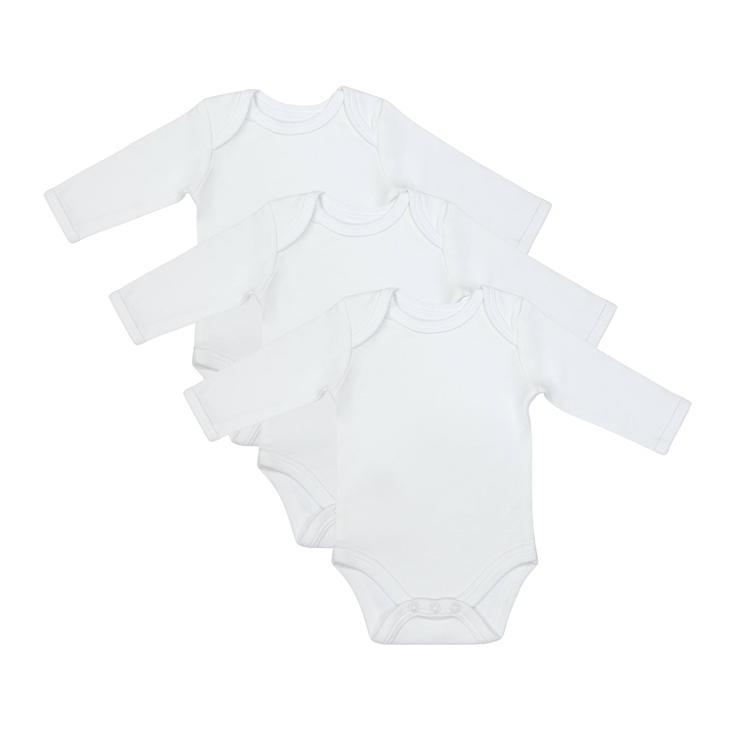 Pack de 3 bodies para bebé manga larga de algódon orgánico_Blanco_1_434