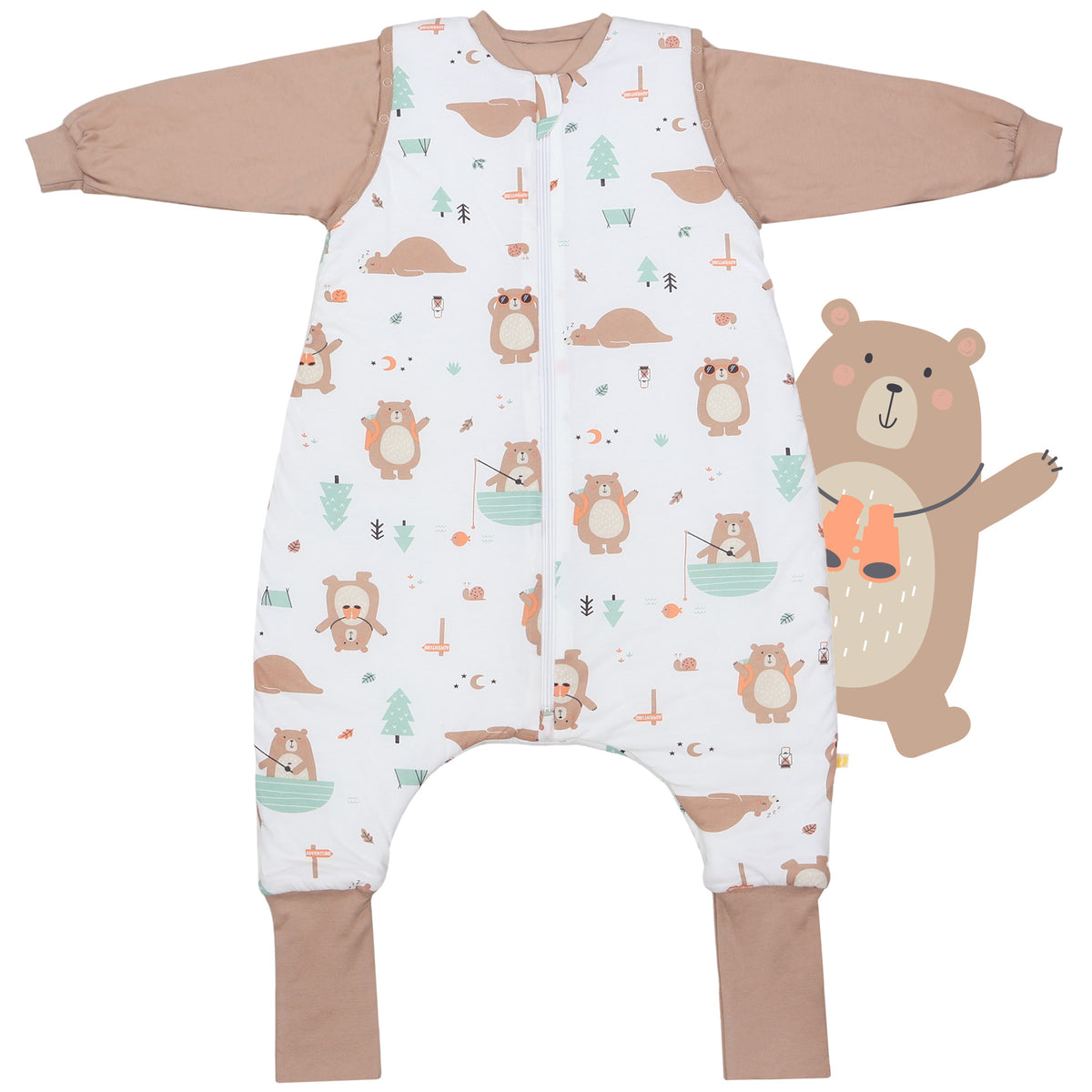 Saco de dormir con pies y suelas antideslizantes 2.5 TOG_Oso Explorador_parte frontal_461