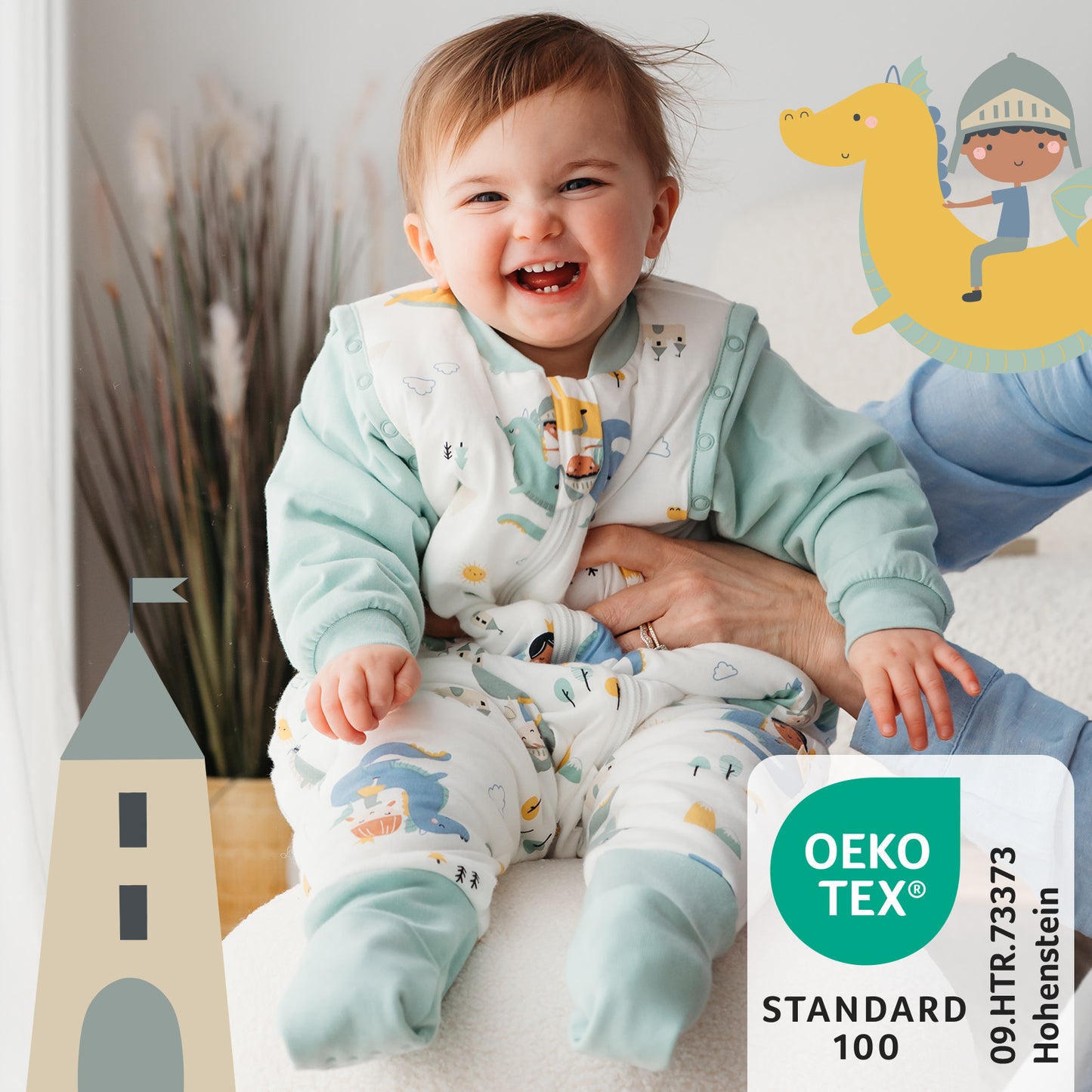 Saco de dormir con pies y suelas antideslizantes 2.5 TOG_Fantasia_OEKOTEX_461