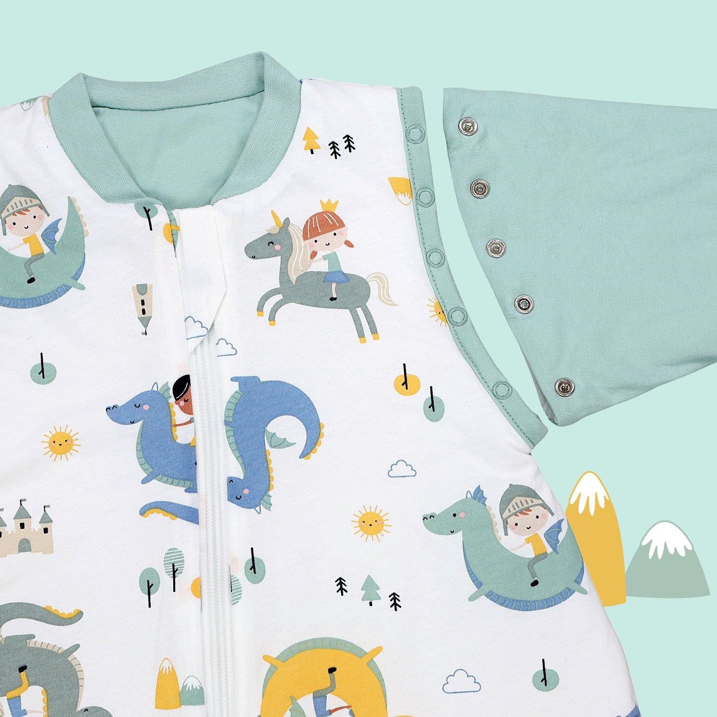 Saco de dormir con pies y suelas antideslizantes 2.5 TOG_Fantasia_zona del brazo_461