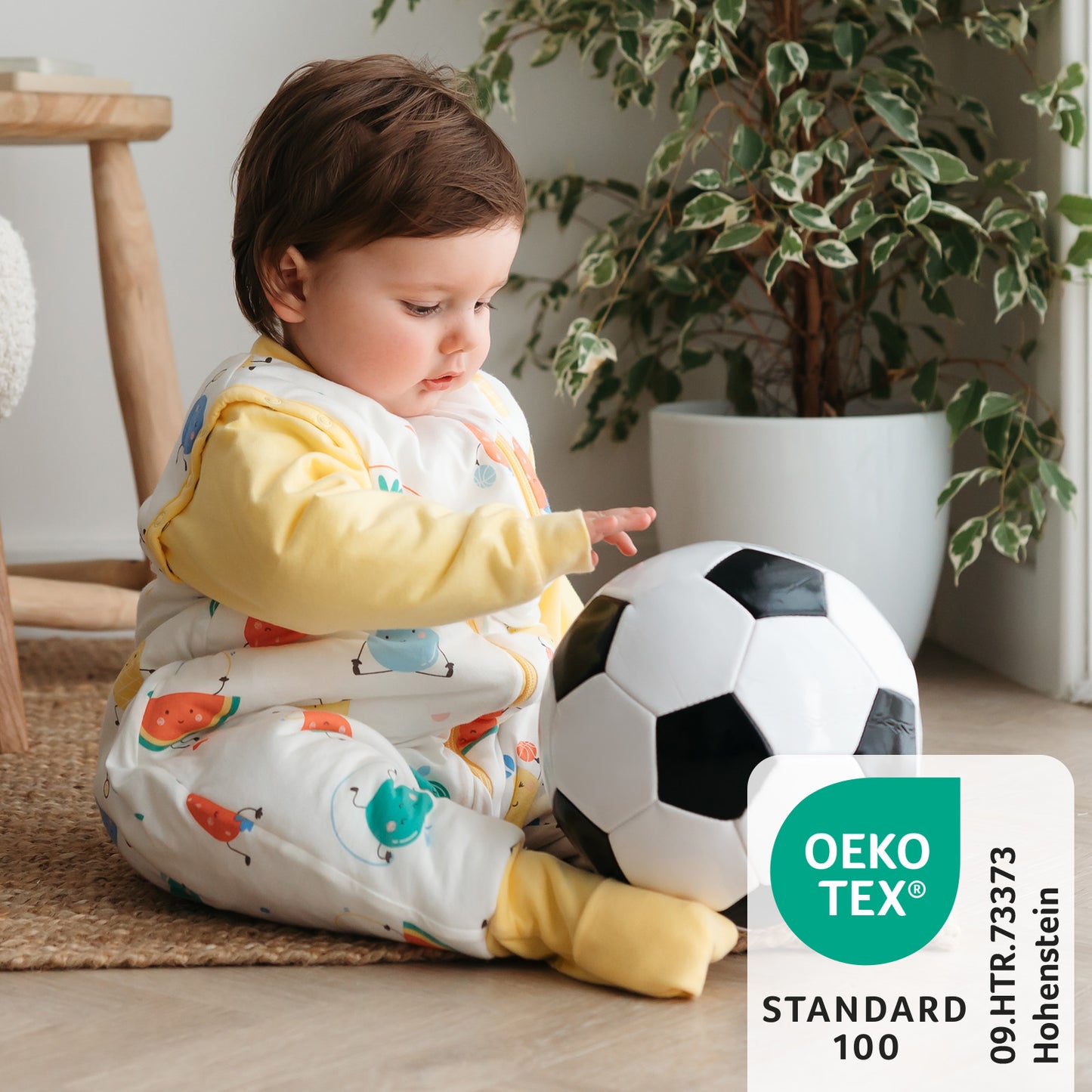 Saco de dormir con pies y suelas antideslizantes 2.5 TOG_Frutas en Forma_OEKOTEX_461