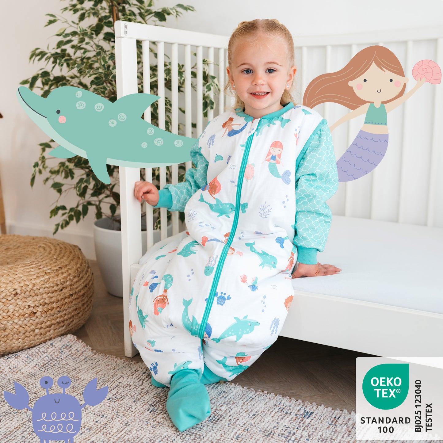 Saco de dormir con pies y suelas antideslizantes, 2.5 TOG