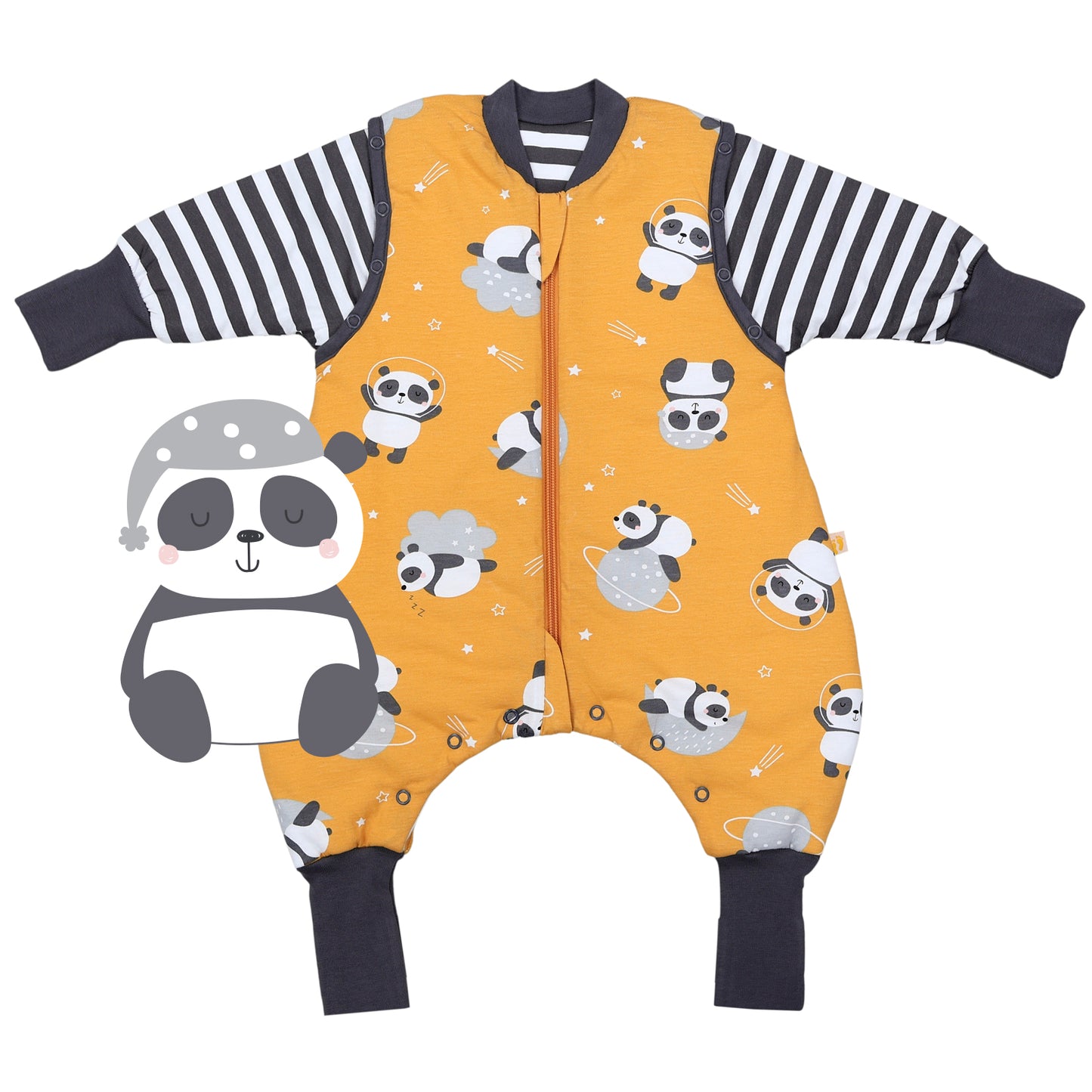 Saco de dormir con pies y suelas antideslizantes 2.5 TOG_Panda_parte frontal_461