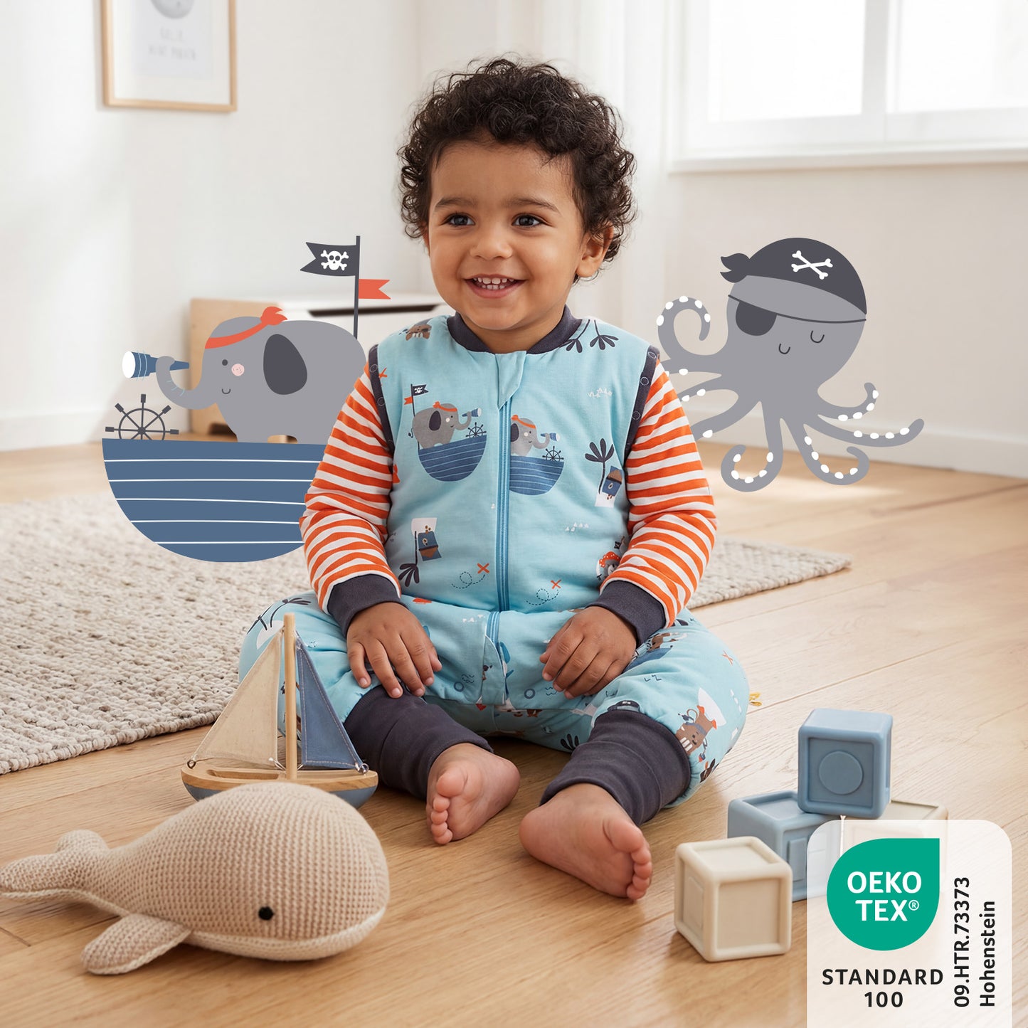 Saco de dormir con pies y suelas antideslizantes 2.5 TOG_Pirata_461_2