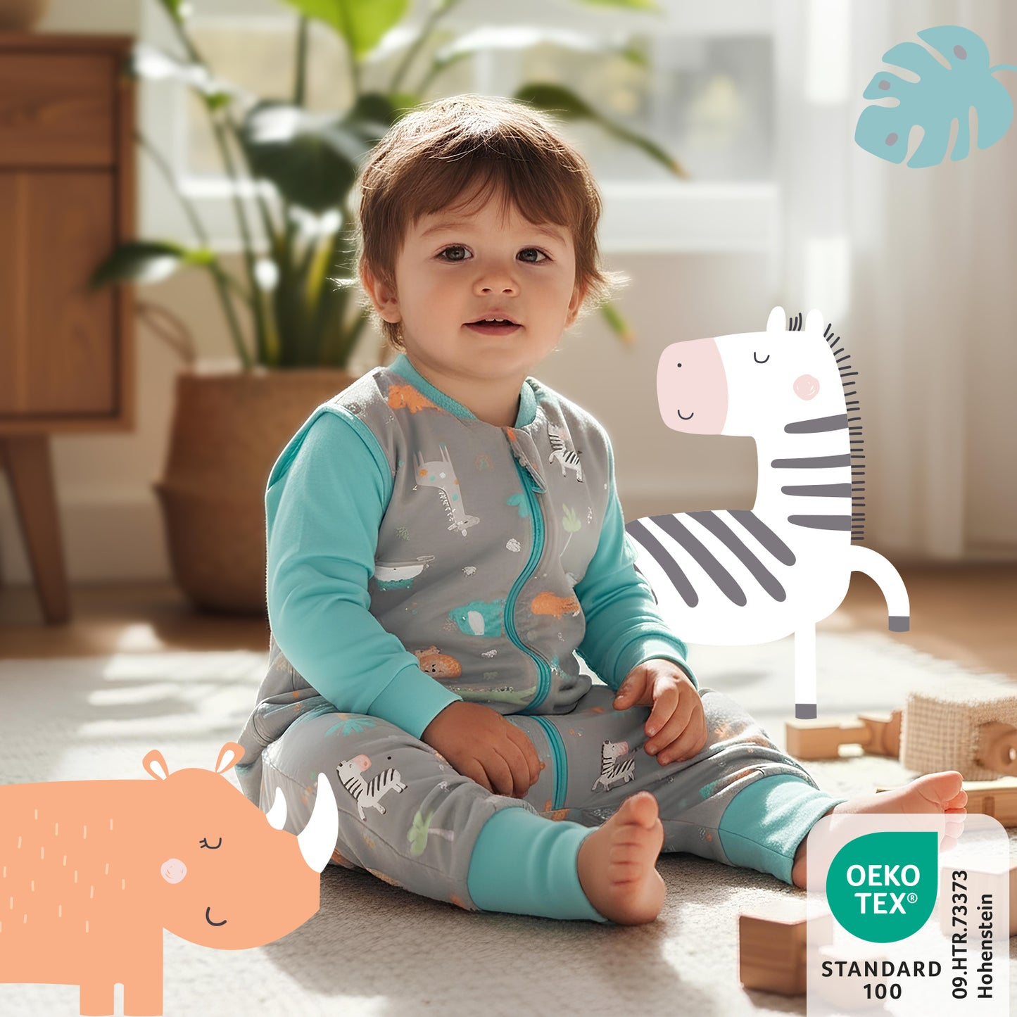 Saco de dormir con pies y suelas antideslizantes 2.5 TOG_Safari_461_2