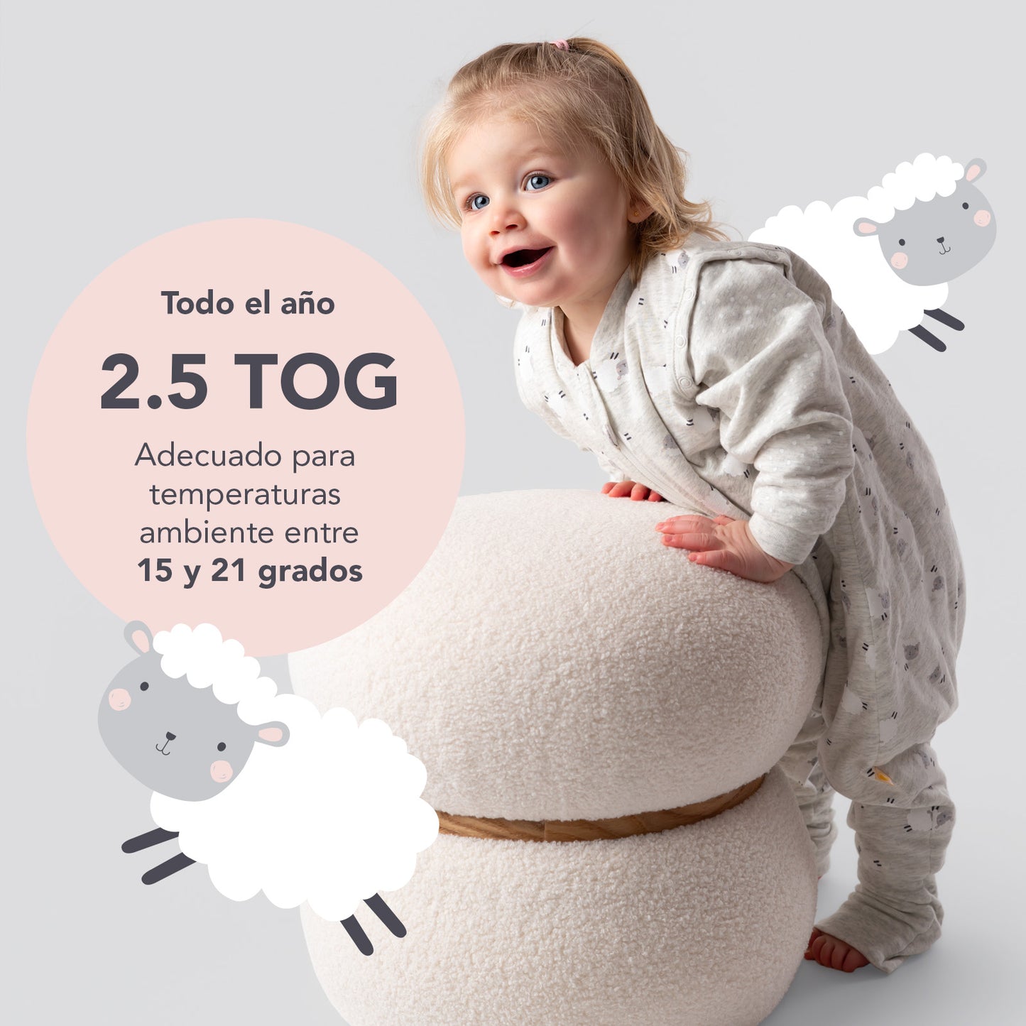 Saco de dormir con pies y suelas antideslizantes 2.5 TOG_TOG_461