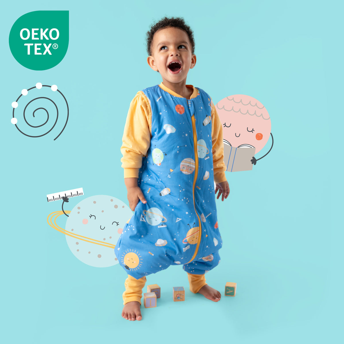 Saco de dormir con pies y suelas antideslizantes 2.5 TOG_Space_OEKOTEX_461