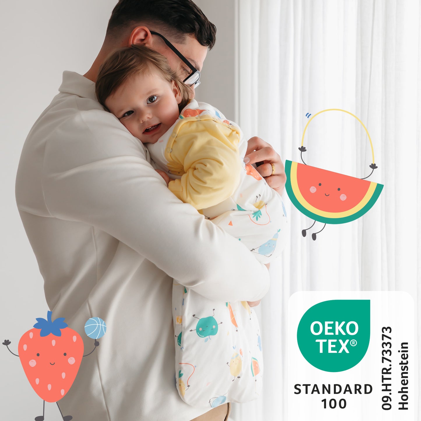 Saco de dormir para bebé 2.5 TOG_Frutas en Forma_OEKOTEX_465
