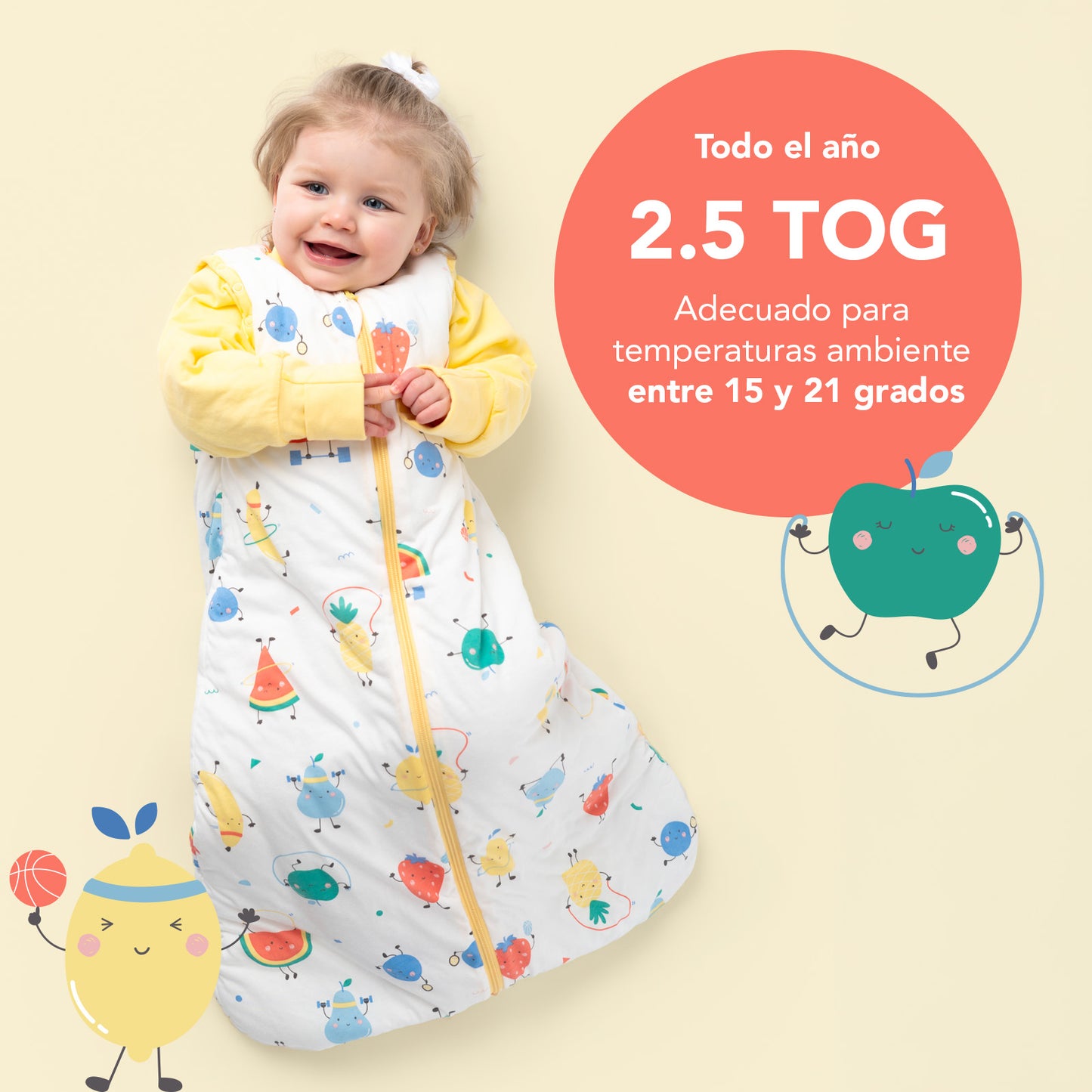 Saco de dormir para bebé 2.5 TOG_Frutas en Forma_TOG_465