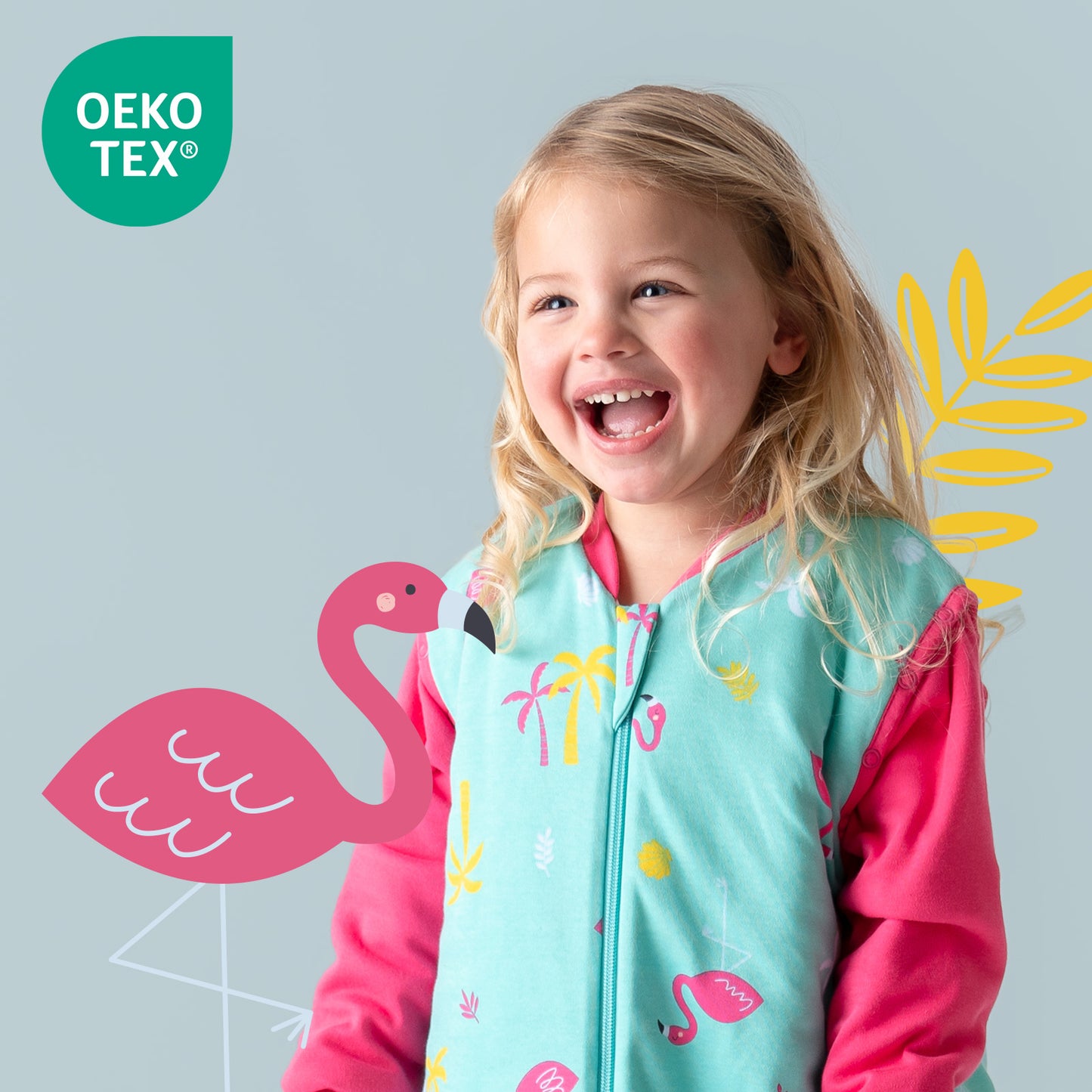 Saco de dormir para bebé de algódon orgánico 2.5 TOG_Flamenco_OEKOTEX_466