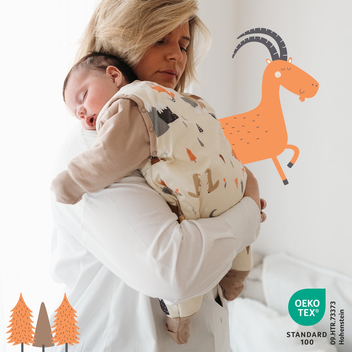 Saco de dormir con pies y suelas antideslizantes, 3.5 TOG