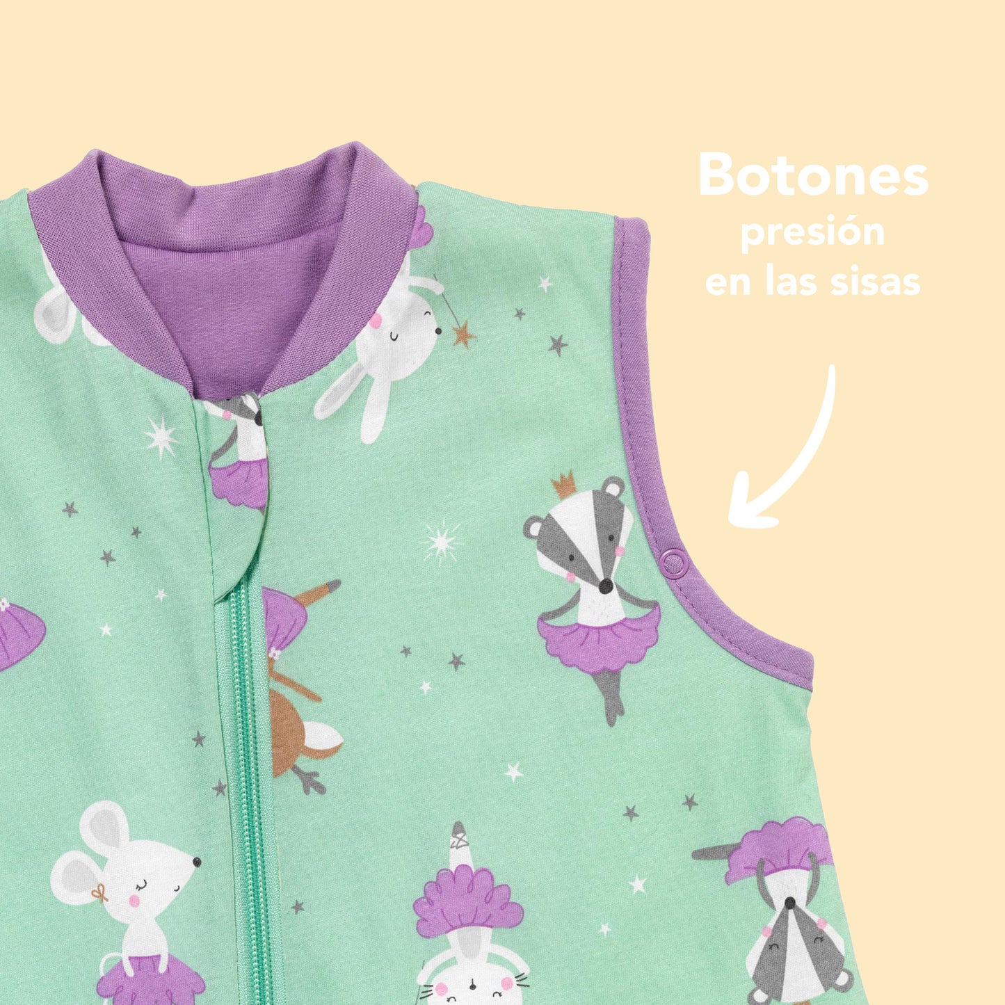 Saco de dormir con pies y suelas antideslizantes, 1.0 TOG