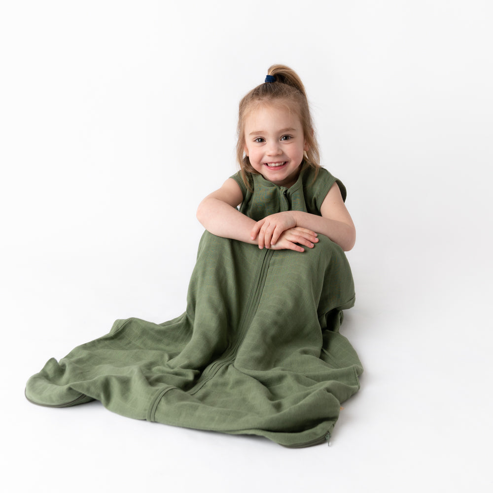 Saco de dormir para bebé de muselina 0.5 Tog_Olive_6_423
