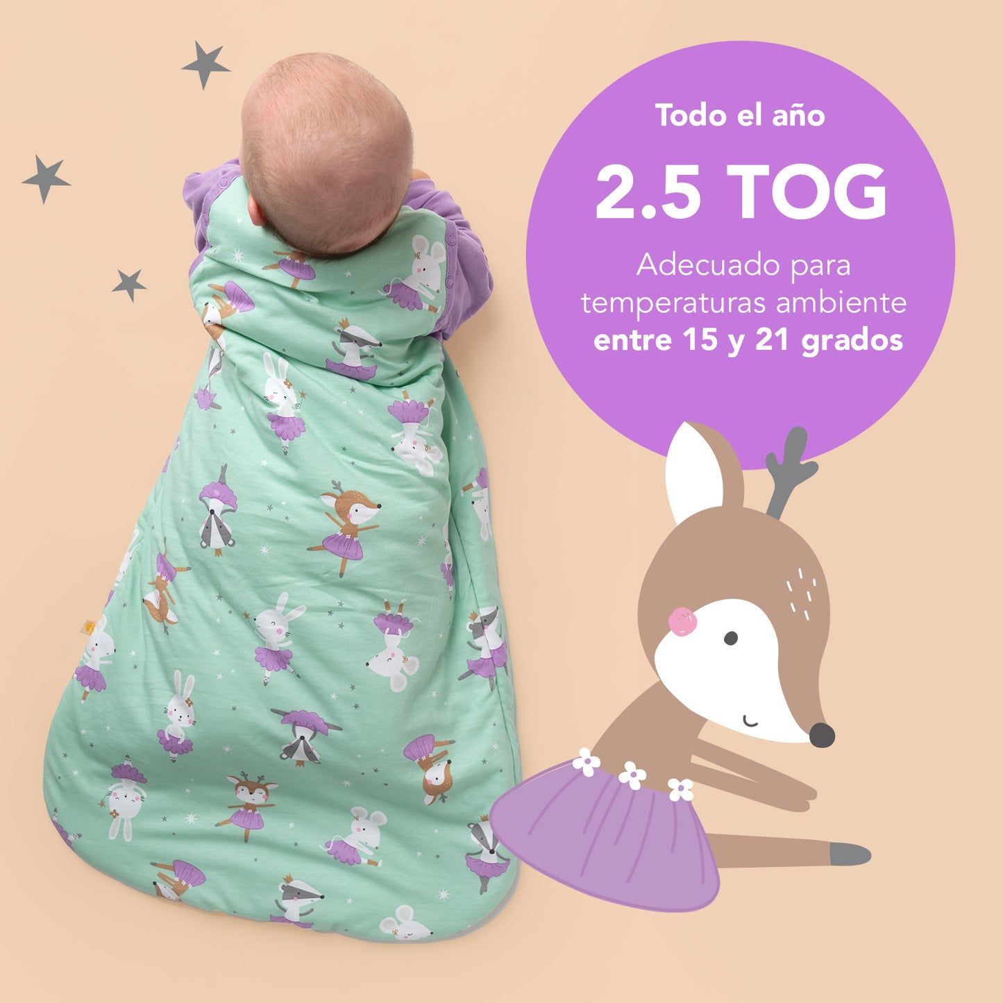 Saco de dormir para bebé, 2.5 TOG