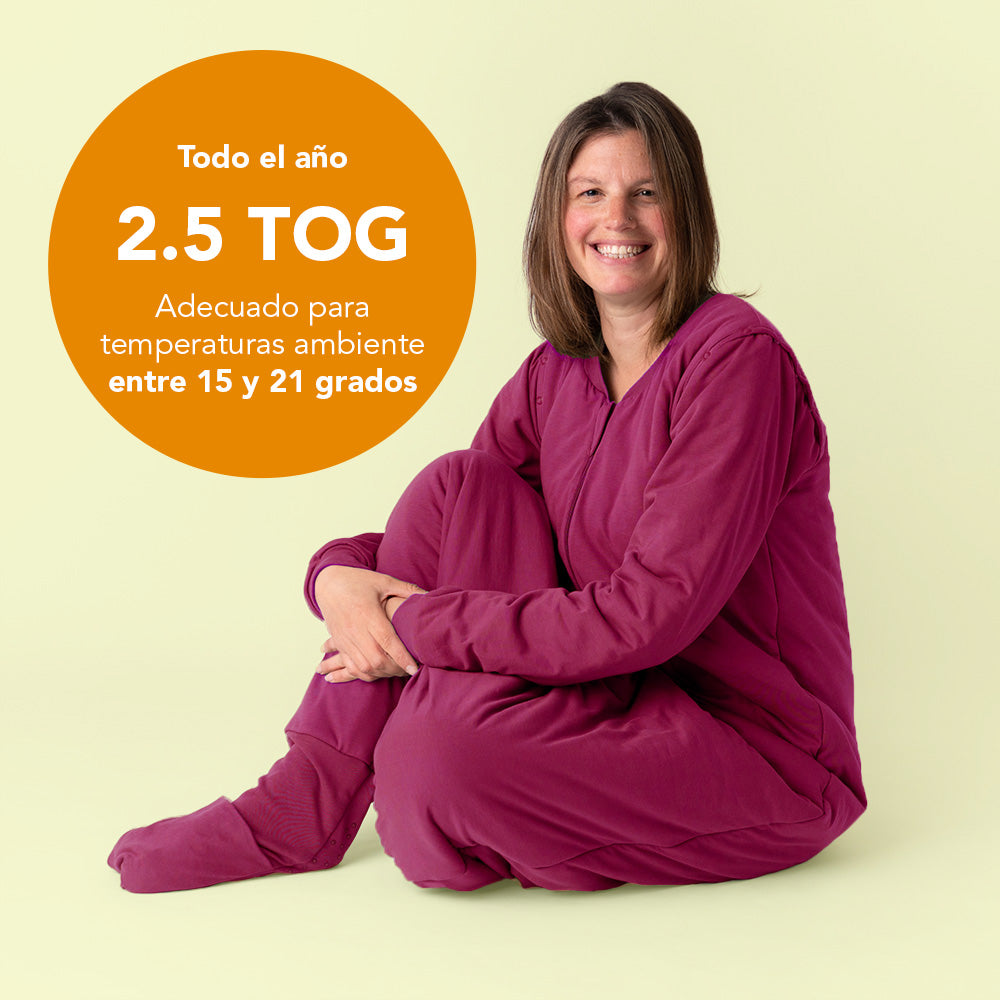 Saco de dormir con pies y suelas antideslizantes para adultos, 2.5 TOG