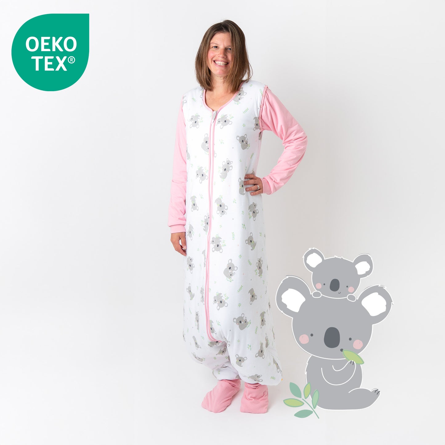 Saco de dormir con pies y suelas antideslizantes para adultos, 2.5 TOG