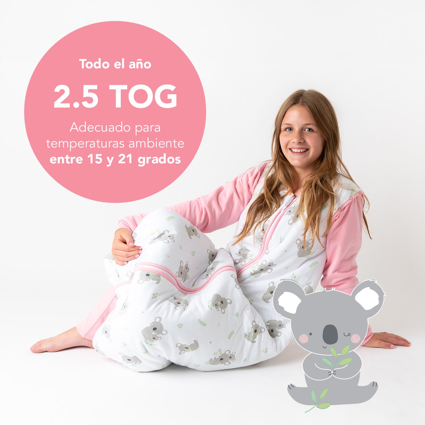 Saco de dormir con pies y suelas antideslizantes para adultos, 2.5 TOG