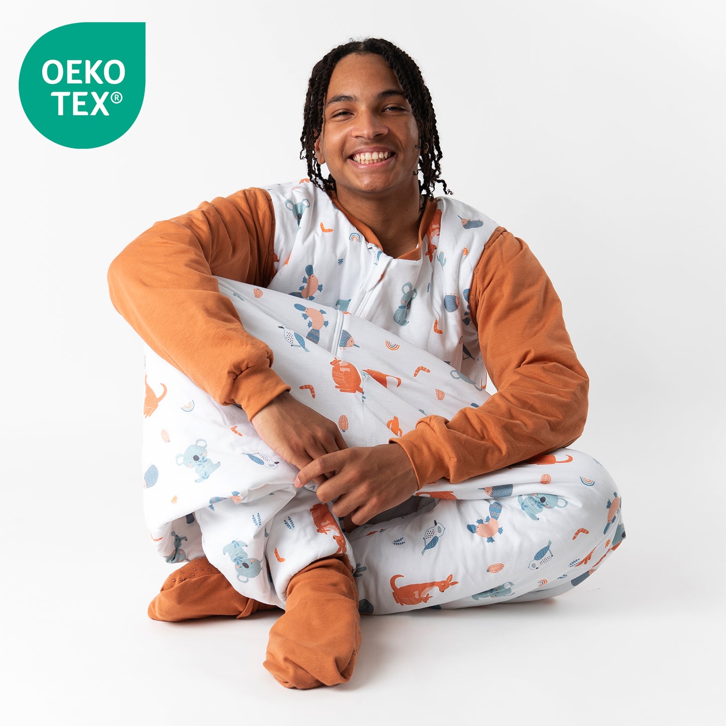 Saco de dormir con pies y suelas antideslizantes para adultos, 2.5 TOG