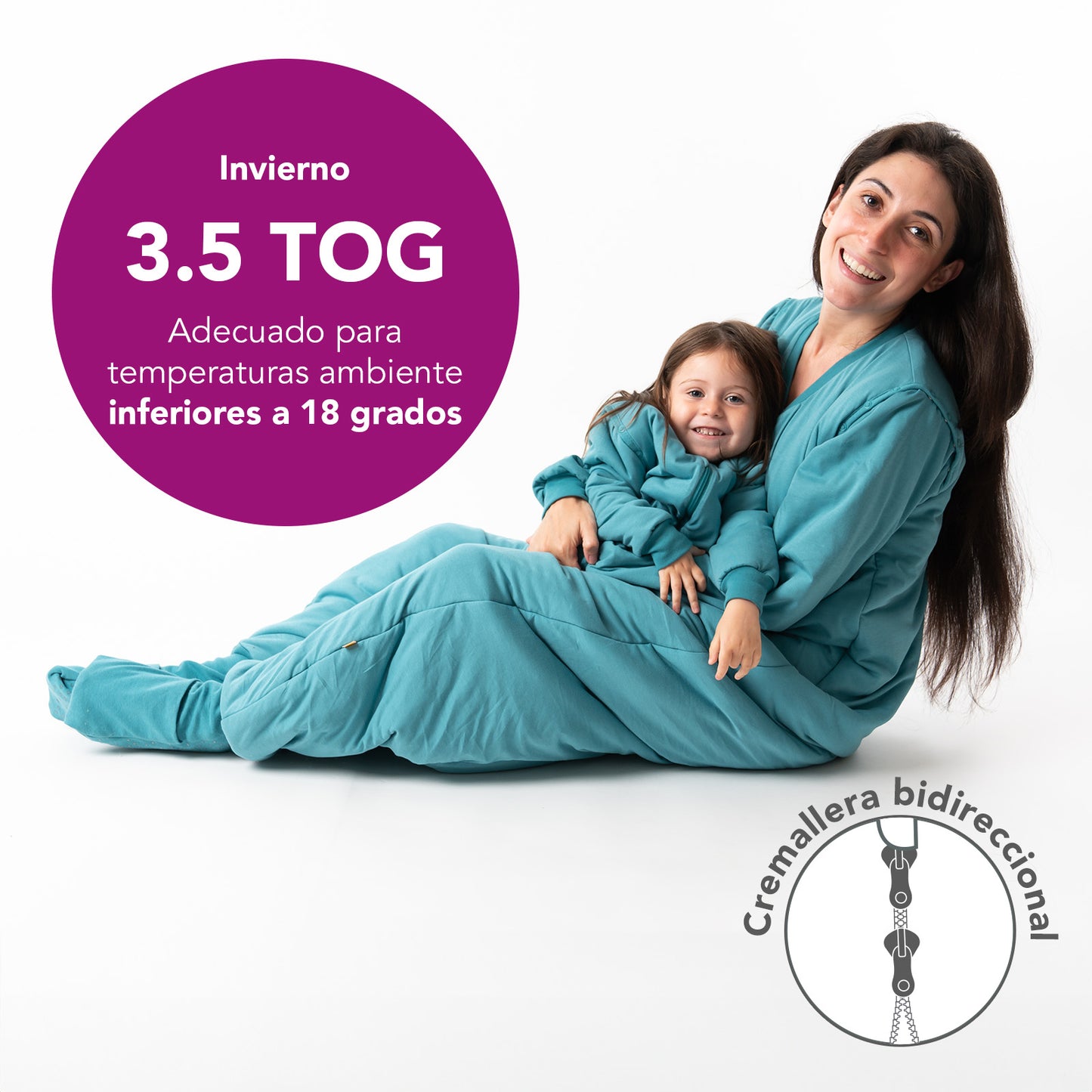 Saco de dormir con pies y suelas antideslizantes para adultos, 3.5 TOG