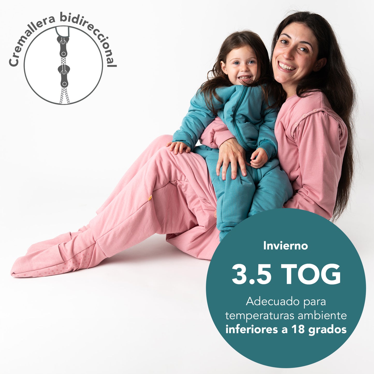 Saco de dormir con pies y suelas antideslizantes para adultos, 3.5 TOG