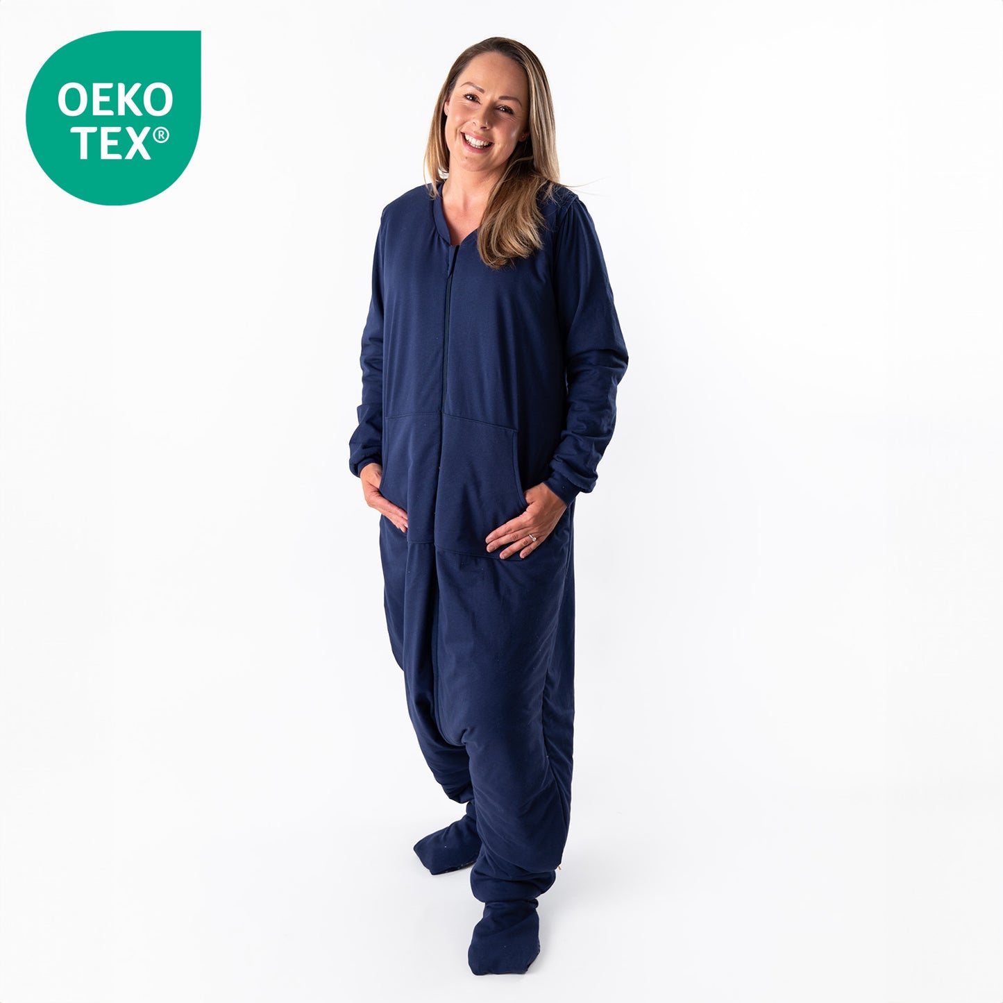 Saco de dormir con pies y suelas antideslizantes para adultos, 2.5 TOG