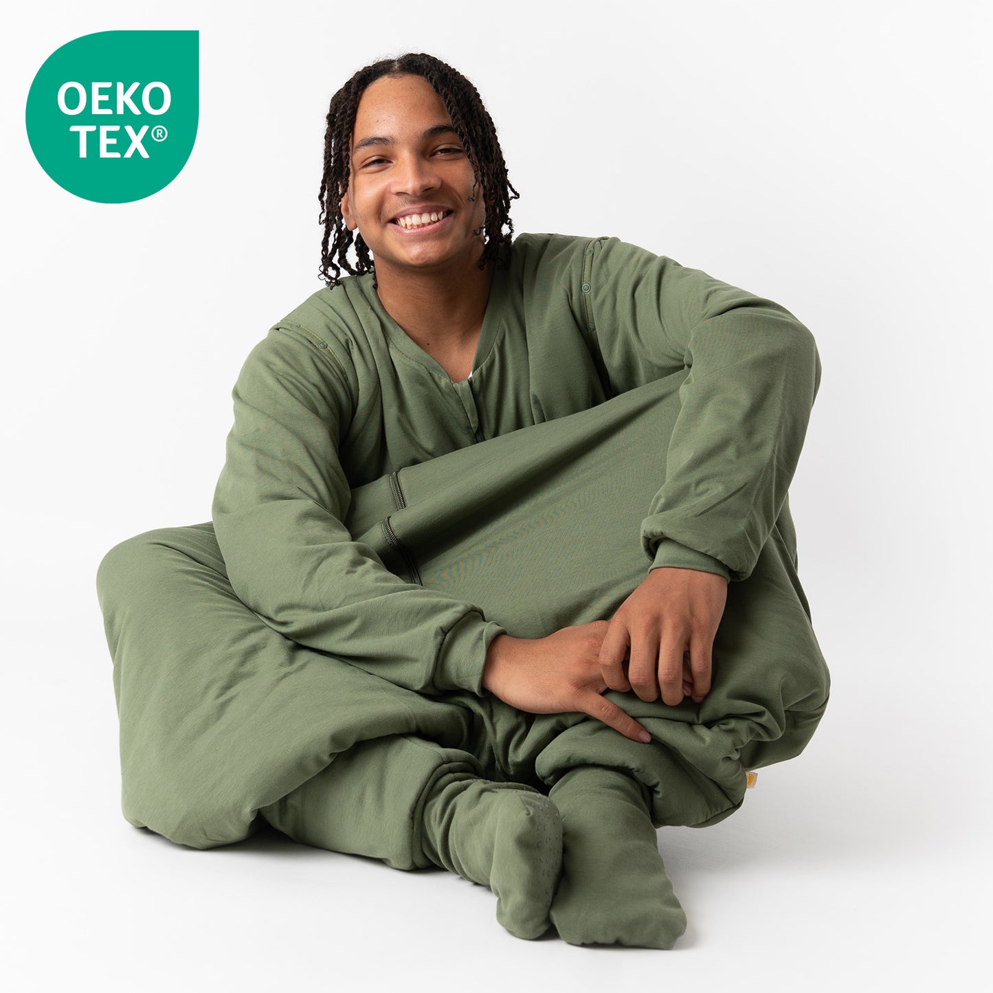 Saco de dormir con pies y suelas antideslizantes para adultos, 2.5 TOG