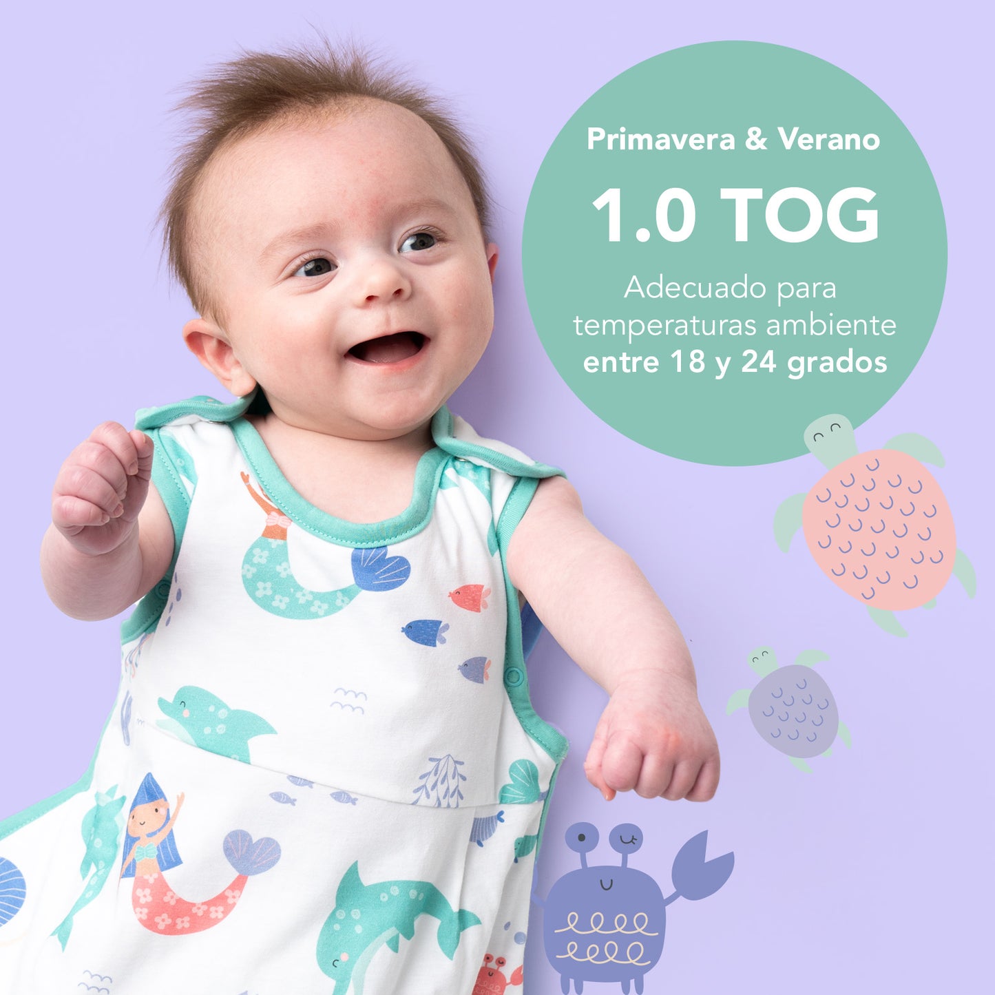 Saco de dormir para bebé, 1.0 TOG