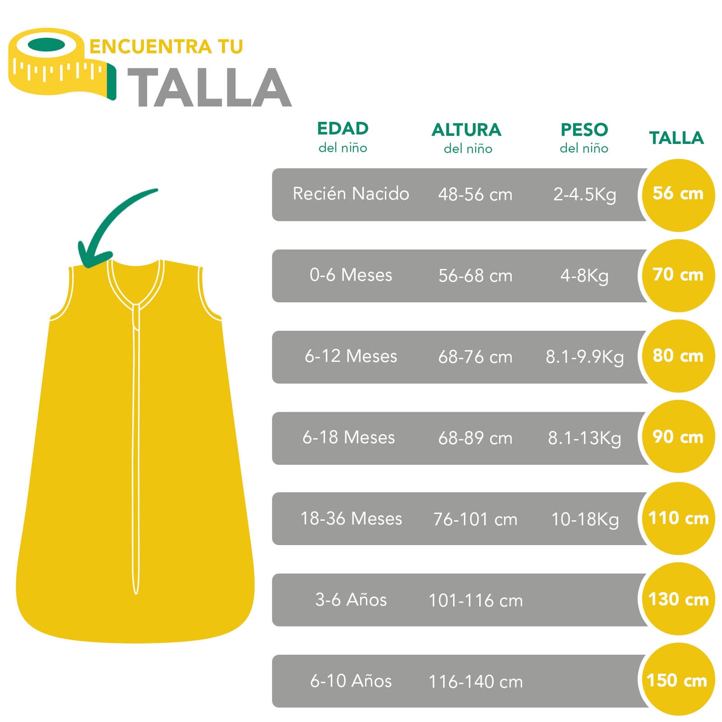 Saco de dormir para bebé de algódon orgánico, 1.0 TOG