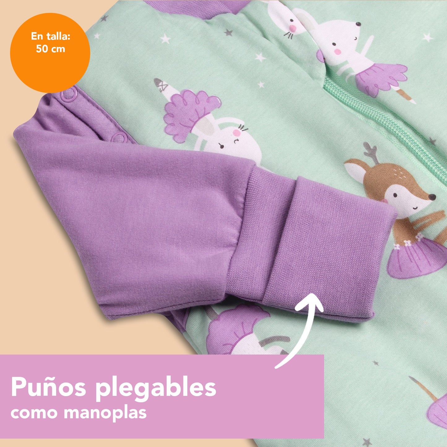 Saco de dormir con pies y suelas antideslizantes, 2.5 TOG