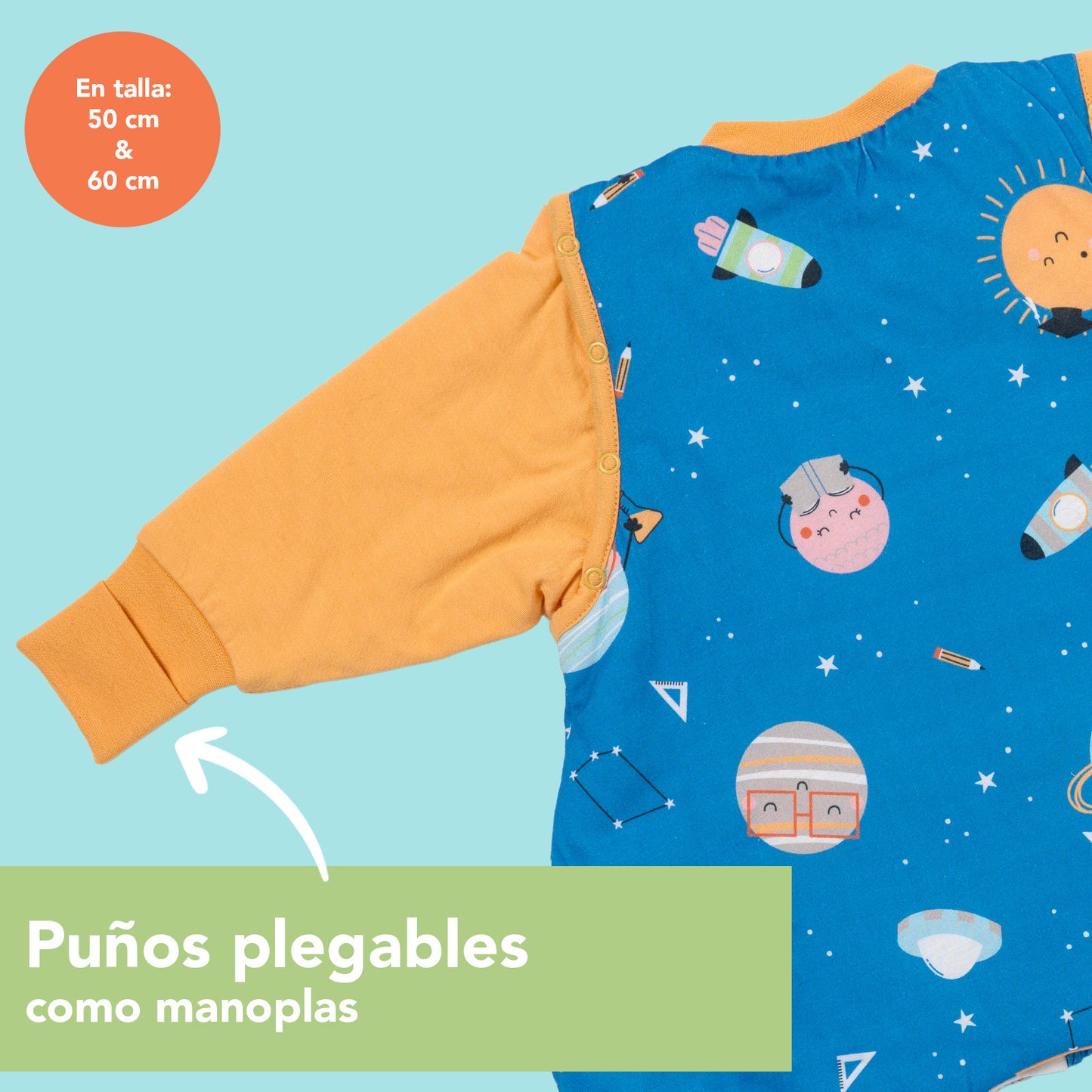 Saco de dormir con pies y suelas antideslizantes y mangas, 1.0 TOG