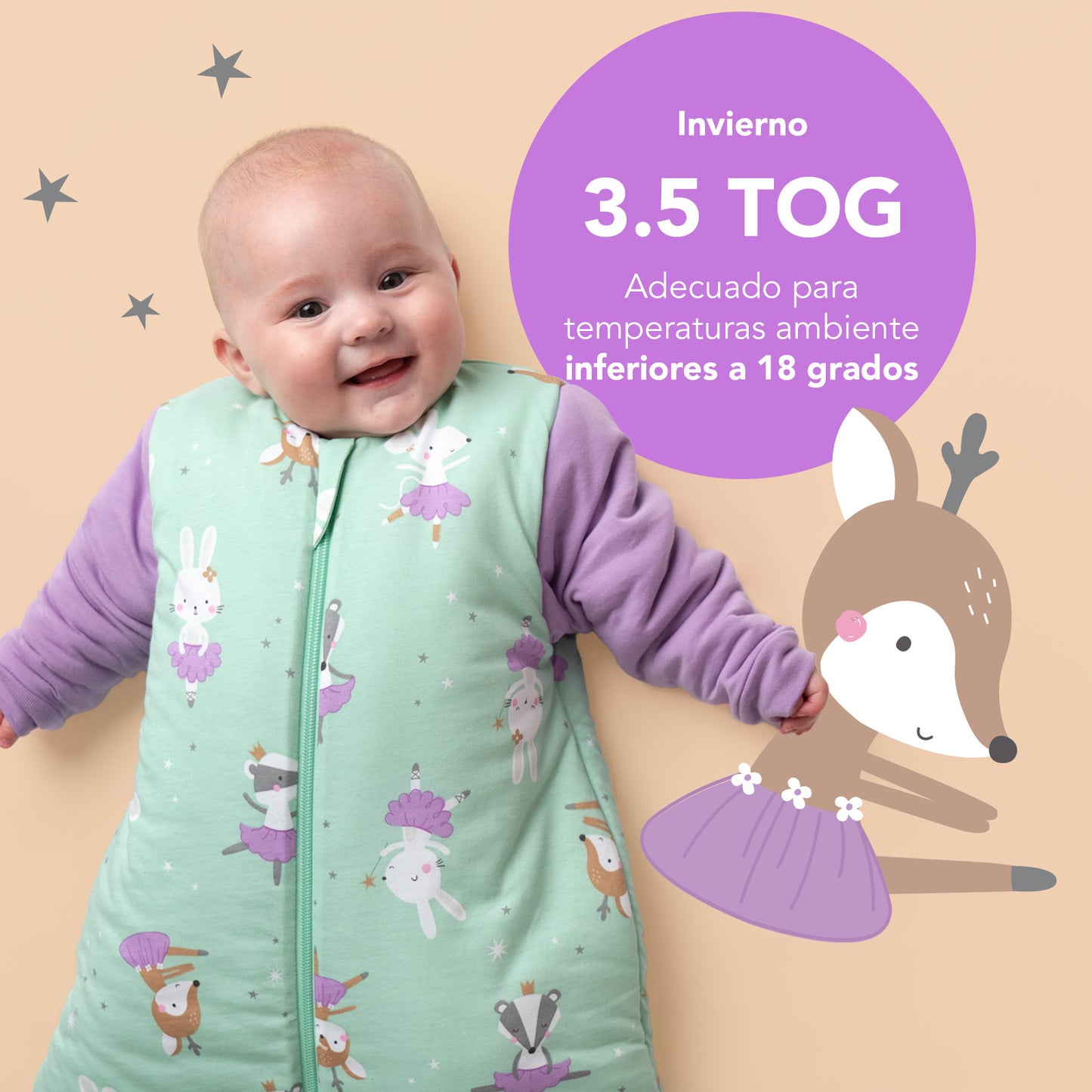 Saco de dormir para bebé, 3.5 TOG