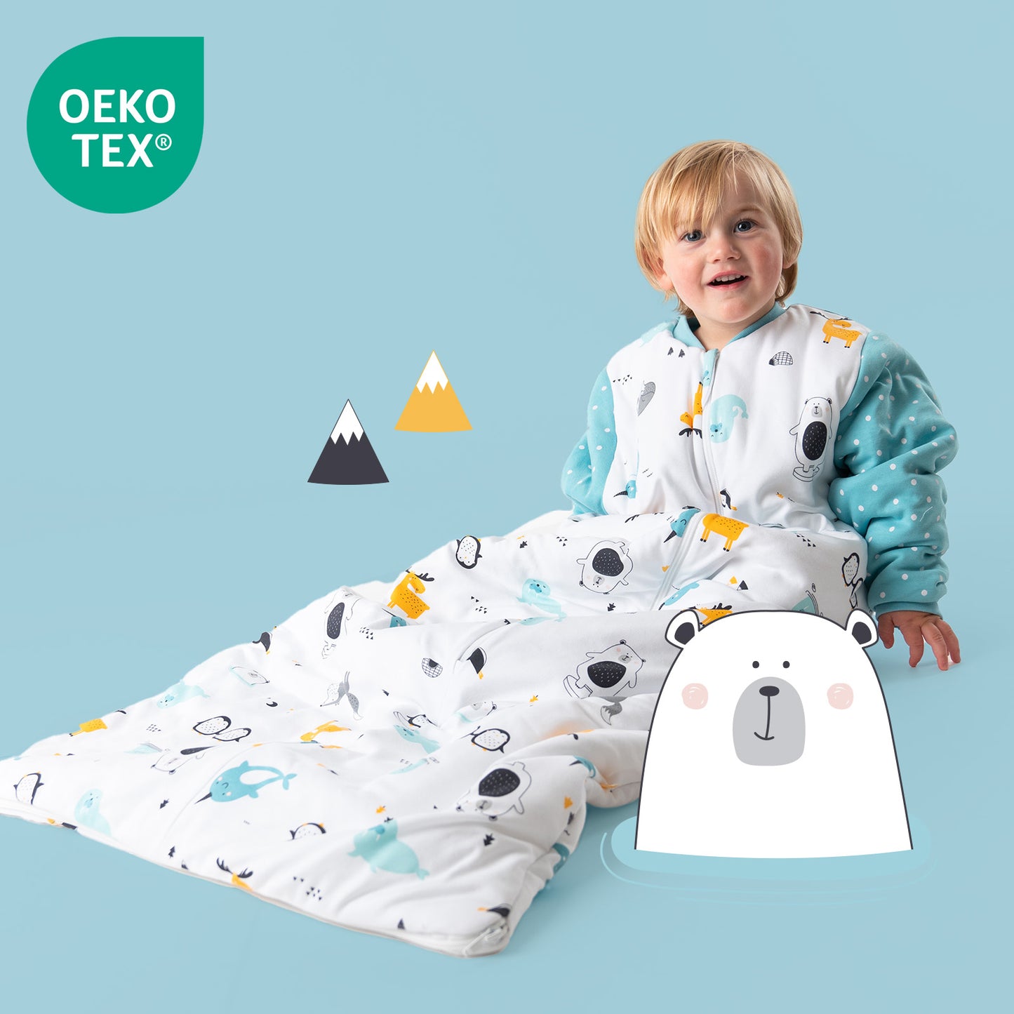 Saco de dormir para bebé de algódon orgánico, 3.5 TOG