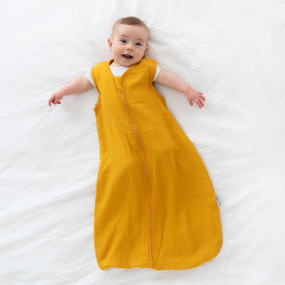 Saco de dormir para bebé de muselina 0.5 Tog_Azafrán_4_423